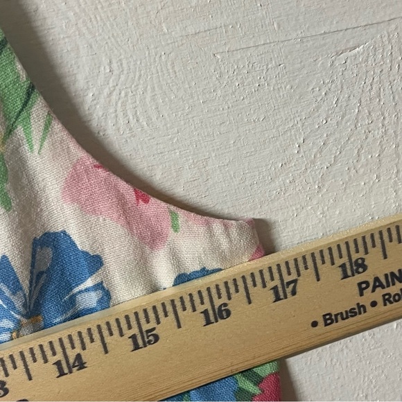 Old Navy Women's Floral Dress Women's Size Medium Linen Blend Vacation - Picture 8 of 9